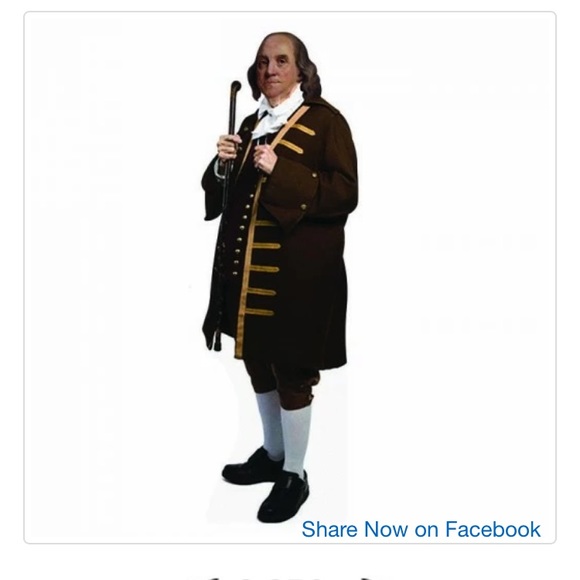 BEN FRANKLIN LIFE SIZED CARDBOARD CUTOUT FREE SHIP!